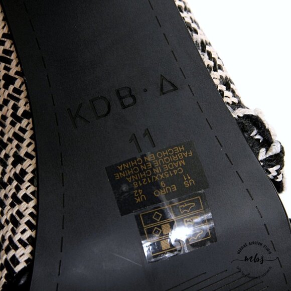 NWT Kelsi Dagger Brooklyn Cosmo Tweed Slide Block Heeled Sandals - Picture 10 of 12